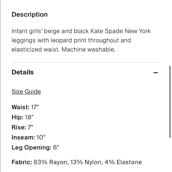 Kate Spade NY Girls' Leopard Print Leggings - Picture 3 of 8